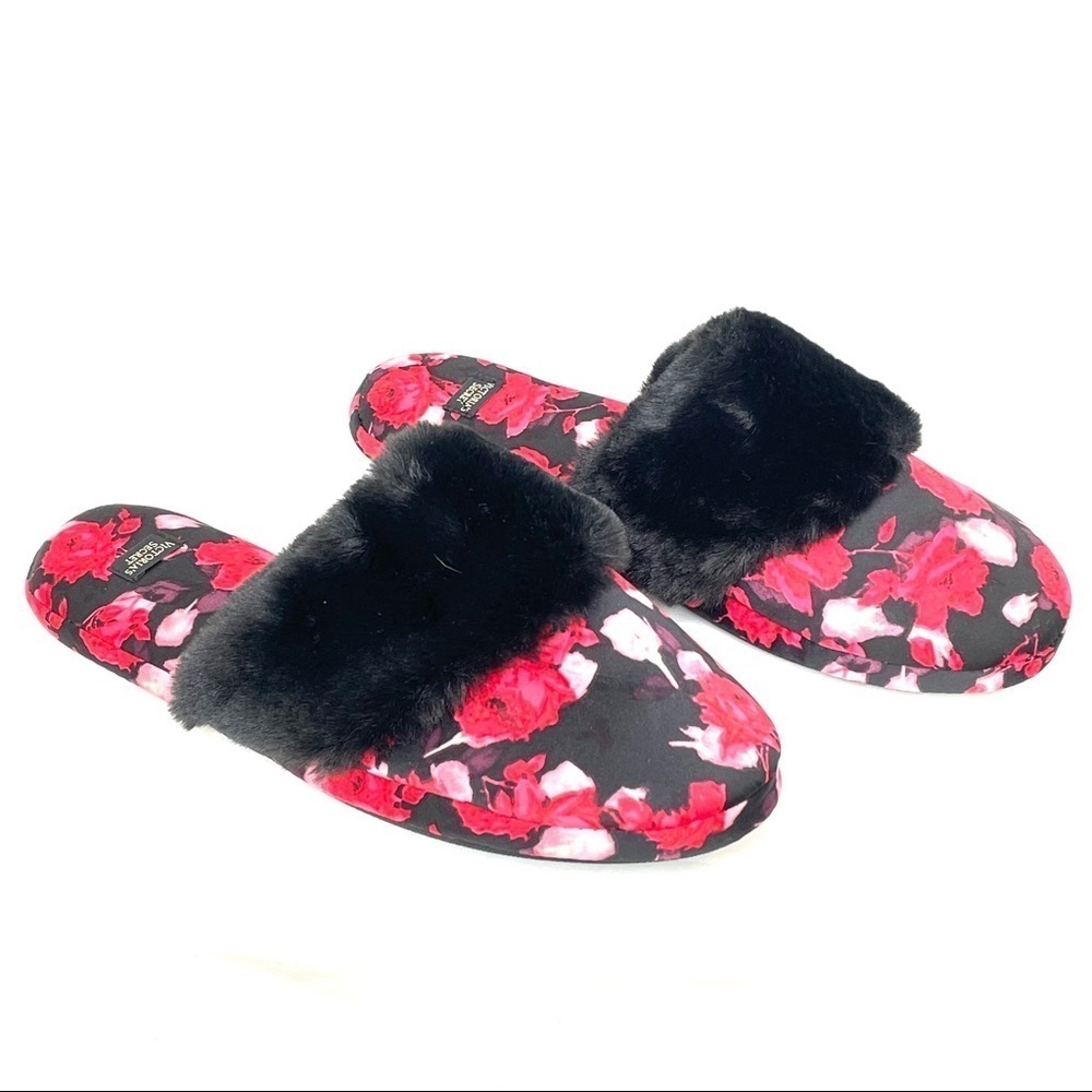 Victoria's Secret Rose Faux Fur House Slippers M - Picture 9 of 9
